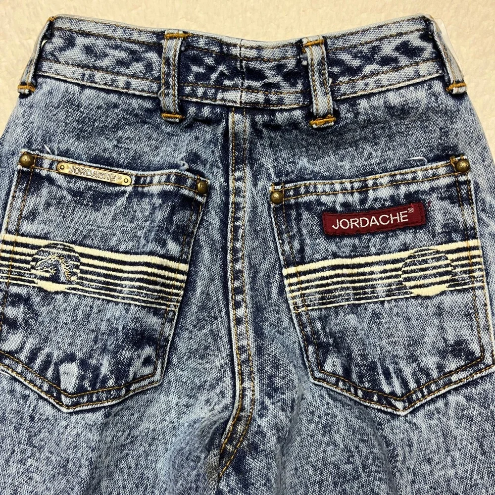 Jordache Jeans Kids Size 8 Blue Acid‎ Wash 3554 High Rise Tapered Vintage NWT